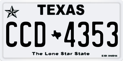 TX license plate CCD4353