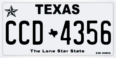TX license plate CCD4356