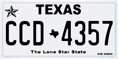 TX license plate CCD4357