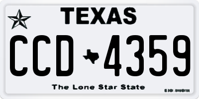 TX license plate CCD4359