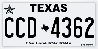 TX license plate CCD4362