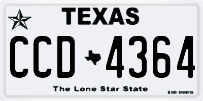 TX license plate CCD4364