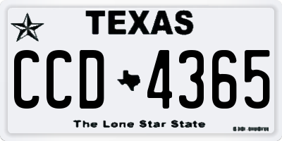 TX license plate CCD4365