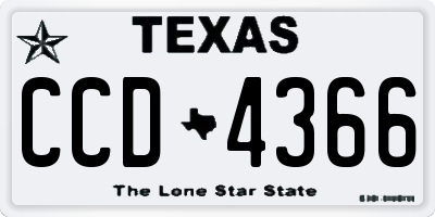 TX license plate CCD4366