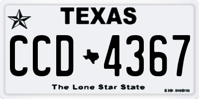 TX license plate CCD4367