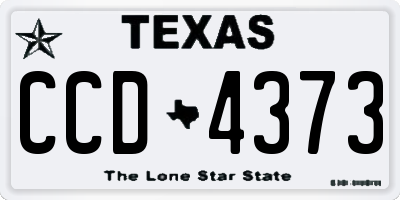 TX license plate CCD4373