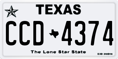 TX license plate CCD4374