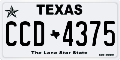 TX license plate CCD4375