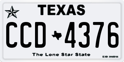 TX license plate CCD4376