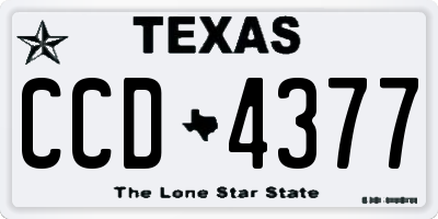TX license plate CCD4377