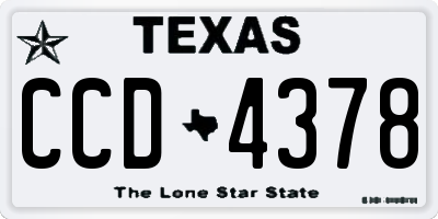 TX license plate CCD4378