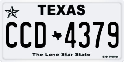 TX license plate CCD4379