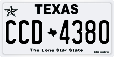 TX license plate CCD4380