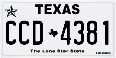 TX license plate CCD4381