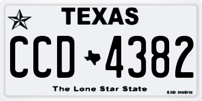 TX license plate CCD4382