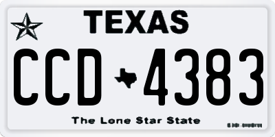 TX license plate CCD4383