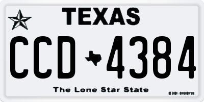 TX license plate CCD4384