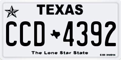 TX license plate CCD4392