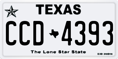 TX license plate CCD4393
