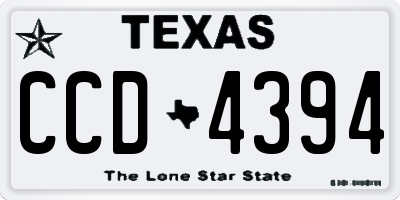 TX license plate CCD4394