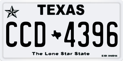 TX license plate CCD4396