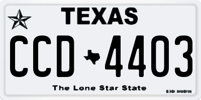 TX license plate CCD4403