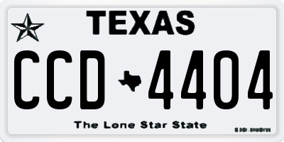 TX license plate CCD4404