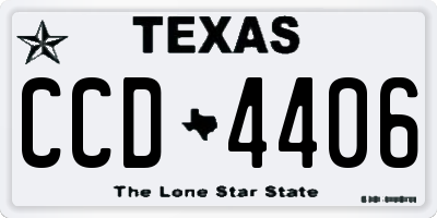 TX license plate CCD4406