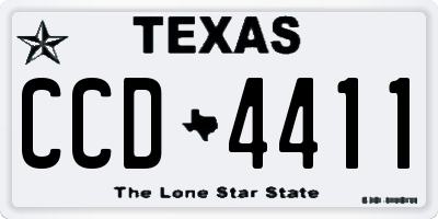TX license plate CCD4411