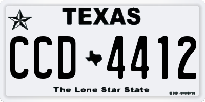 TX license plate CCD4412