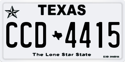 TX license plate CCD4415
