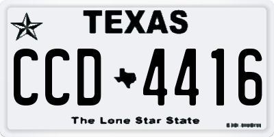 TX license plate CCD4416