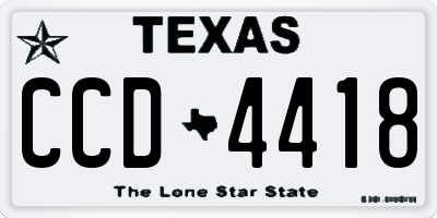 TX license plate CCD4418