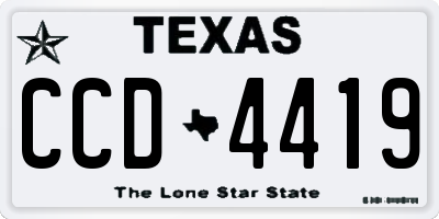 TX license plate CCD4419