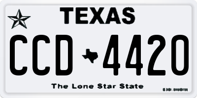 TX license plate CCD4420