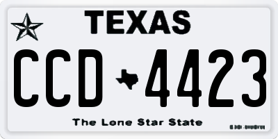TX license plate CCD4423