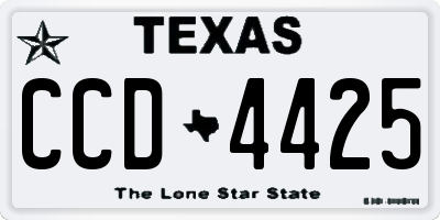 TX license plate CCD4425