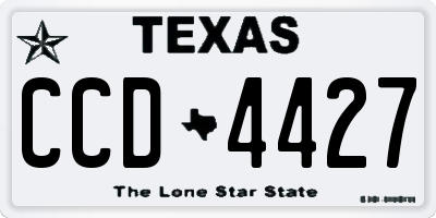TX license plate CCD4427
