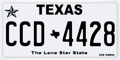 TX license plate CCD4428