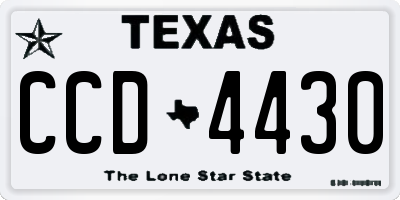 TX license plate CCD4430