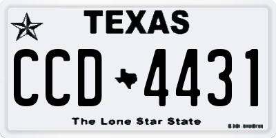 TX license plate CCD4431