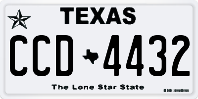 TX license plate CCD4432