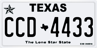 TX license plate CCD4433