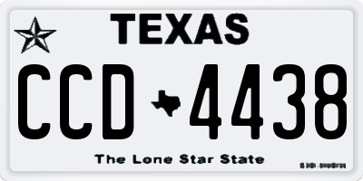 TX license plate CCD4438