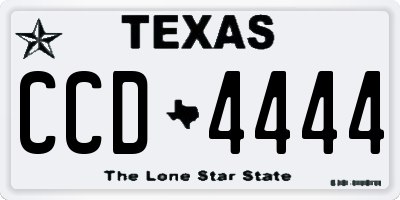 TX license plate CCD4444