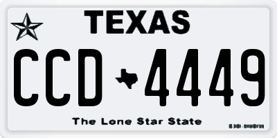TX license plate CCD4449