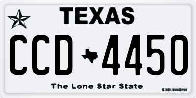 TX license plate CCD4450
