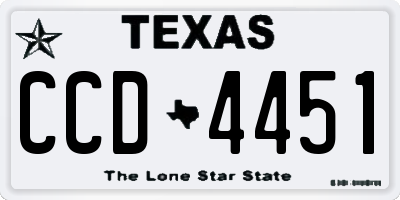 TX license plate CCD4451