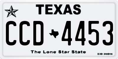 TX license plate CCD4453