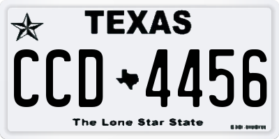 TX license plate CCD4456